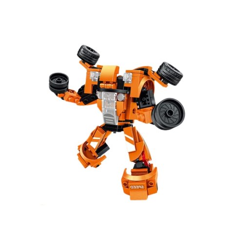 LEAN Toys Klocki Konstrukcyjne Auto Robot 2w1 Pomarańczowy Napęd 354 el. LEAN Toys Klocki Konstrukcyjne Auto Robot 2w1 Pomarańczowy Napęd 354 el.