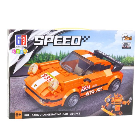 LEAN Toys Klocki Konstrukcyjne Auto Robot 2w1 Pomarańczowy Napęd 354 el. LEAN Toys Klocki Konstrukcyjne Auto Robot 2w1 Pomarańczowy Napęd 354 el.