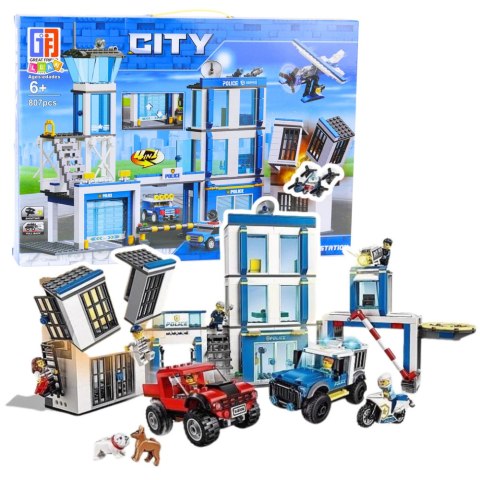 LEAN Toys Klocki Konstrukcyjne Baza Policyjna Pojazdy Radiowozy Policja 4w1 807 el. LEAN Toys Klocki Konstrukcyjne Baza Policyjna Pojazdy Radiowozy Policja 4w1 807 el.
