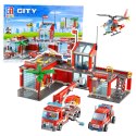 LEAN Toys Klocki Konstrukcyjne Baza Strażacka Pojazdy Straż Pożarna 4w1 808 el.