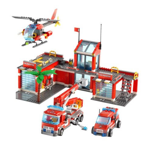 LEAN Toys Klocki Konstrukcyjne Baza Strażacka Pojazdy Straż Pożarna 4w1 808 el. LEAN Toys Klocki Konstrukcyjne Baza Strażacka Pojazdy Straż Pożarna 4w1 808 el.