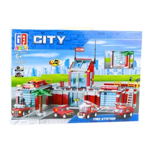 LEAN Toys Klocki Konstrukcyjne Baza Strażacka Pojazdy Straż Pożarna 4w1 808 el. LEAN Toys Klocki Konstrukcyjne Baza Strażacka Pojazdy Straż Pożarna 4w1 808 el.