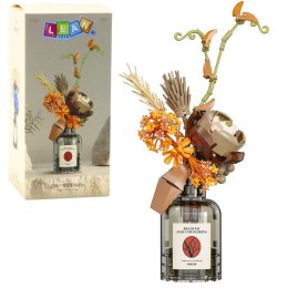 LEAN Toys Klocki Konstrukcyjne Jesienny Bukiet Kwiatów W Wazonie Beżowo-Brązowy 362el