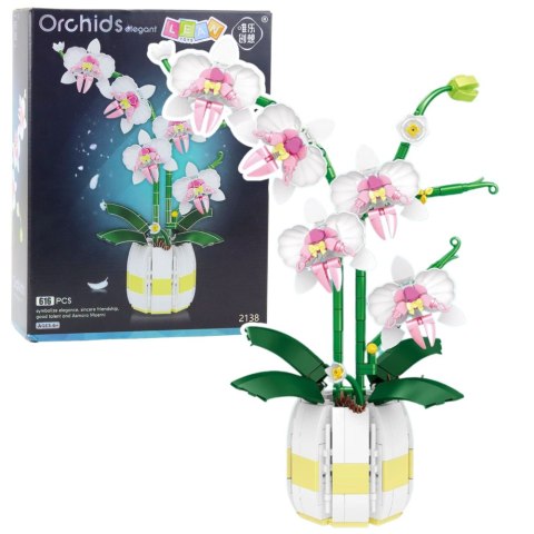 LEAN Toys Klocki Konstrukcyjne Orchidea Storczyk W Doniczce Różowo-Biała 616 el. LEAN Toys Klocki Konstrukcyjne Orchidea Storczyk W Doniczce Różowo-Biała 616 el.