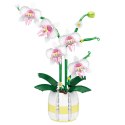 LEAN Toys Klocki Konstrukcyjne Orchidea Storczyk W Doniczce Różowo-Biała 616 el.