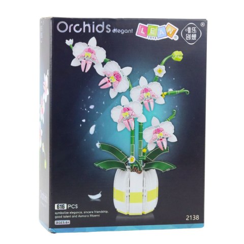 LEAN Toys Klocki Konstrukcyjne Orchidea Storczyk W Doniczce Różowo-Biała 616 el. LEAN Toys Klocki Konstrukcyjne Orchidea Storczyk W Doniczce Różowo-Biała 616 el.