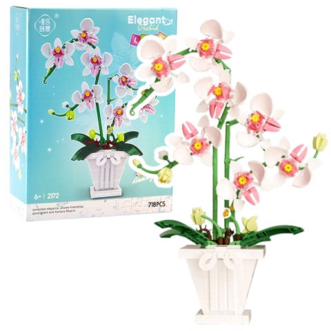 LEAN Toys Klocki Konstrukcyjne Orchidea Storczyk W Doniczce Różowo-Biała 718 el. LEAN Toys Klocki Konstrukcyjne Orchidea Storczyk W Doniczce Różowo-Biała 718 el.