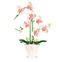 LEAN Toys Klocki Konstrukcyjne Orchidea Storczyk W Doniczce Różowo-Biała 718 el.