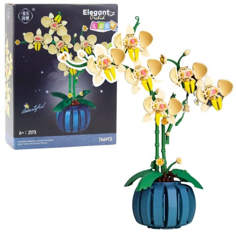 LEAN Toys Klocki Konstrukcyjne Orchidea Storczyk W Doniczce Żółta 766 el. LEAN Toys Klocki Konstrukcyjne Orchidea Storczyk W Doniczce Żółta 766 el.