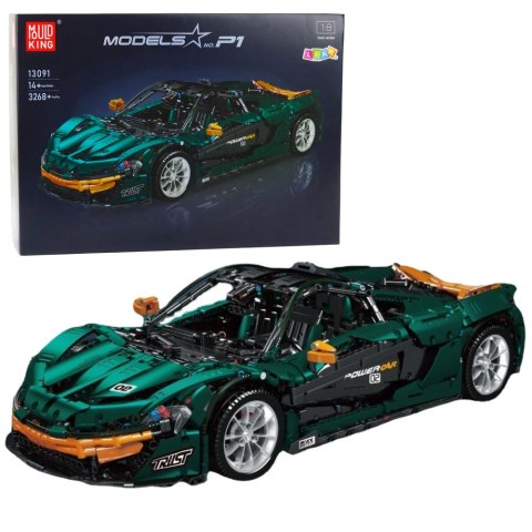 LEAN Toys Klocki Konstrukcyjne Samochód Sportowy Zielony 1:8 P1 3268el LEAN Toys Klocki Konstrukcyjne Samochód Sportowy Zielony 1:8 P1 3268el