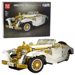 LEAN Toys Klocki Konstrukcyjne Samochód Vintage Klasyk K500 Biało-Złoty 952 el.