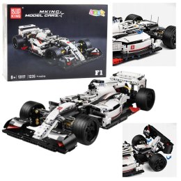 LEAN Toys Klocki Konstrukcyjne Samochód Wyścigowy F1 Biało-Czerwony 1235 el.