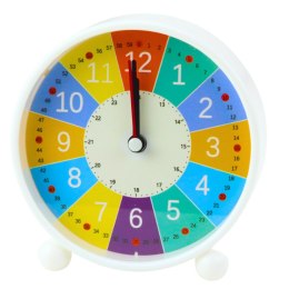 LEAN Toys Zegar Budzik Dziecięcy Edukacyjny Kwarcowy Minuty Sekundy Kolorowy 12cm