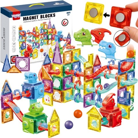 WOOPIE Klocki Magnetyczne Konstrukcyjne 3D Zestaw Edukacyjny Tor Kulkowy 170el. WOOPIE Klocki Magnetyczne Konstrukcyjne 3D Zestaw Edukacyjny Tor Kulkowy 170el.