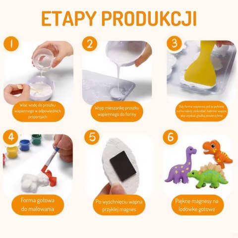 WOOPIE Zestaw Kreatywny z Farbami DIY Zrób Odlewy Gipsowe Figurki i Pomaluj - Zestaw Dinozaury WOOPIE Zestaw Kreatywny z Farbami DIY Zrób Odlewy Gipsowe Figurki i Pomaluj - Zestaw Dinozaury