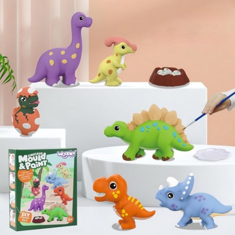 WOOPIE Zestaw Kreatywny z Farbami DIY Zrób Odlewy Gipsowe Figurki i Pomaluj - Zestaw Dinozaury WOOPIE Zestaw Kreatywny z Farbami DIY Zrób Odlewy Gipsowe Figurki i Pomaluj - Zestaw Dinozaury
