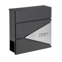 LEAN Duża Skrzynka Pocztowa Na Listy Gazety Antracytowa Napis POST 37x37x10,5 cm LEAN Duża Skrzynka Pocztowa Na Listy Gazety Antracytowa Napis POST 37x37x10,5 cm