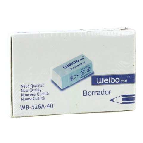 LEAN Gumka Do Mazania Biała Szkolna Biurowa WB-526A-40 3,5cm LEAN Gumka Do Mazania Biała Szkolna Biurowa WB-526A-40 3,5cm