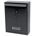 LEAN Skrzynka Pocztowa Na Listy Stal Ocynkowana Czarna 32x21,5x8,5cm LEAN Skrzynka Pocztowa Na Listy Stal Ocynkowana Czarna 32x21,5x8,5cm
