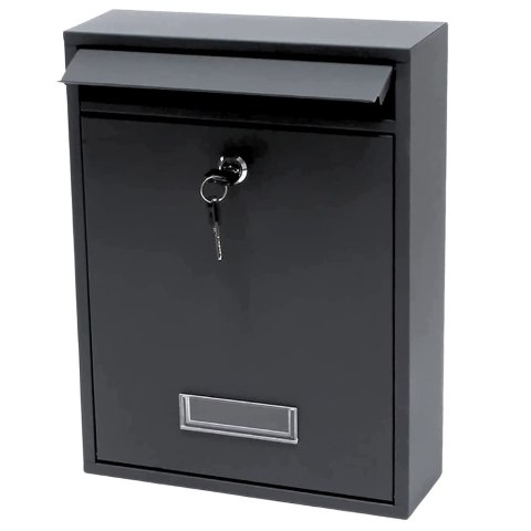 LEAN Skrzynka Pocztowa Na Listy Stal Ocynkowana Czarna 32x21,5x8,5cm LEAN Skrzynka Pocztowa Na Listy Stal Ocynkowana Czarna 32x21,5x8,5cm