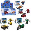 LEAN TOYS Klocki Konstrukcyjne 2w1 Pojazd Robot Mini Zestaw 42-65 el. Mix