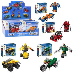 LEAN TOYS Klocki Konstrukcyjne 2w1 Pojazd Robot Mini Zestaw 42-65 el. Mix