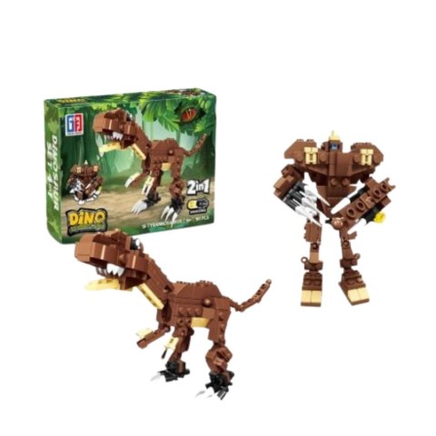 LEAN TOYS Klocki Konstrukcyjne Dinozaur Robot 2w1 50-70 el. Mix LEAN TOYS Klocki Konstrukcyjne Dinozaur Robot 2w1 50-70 el. Mix