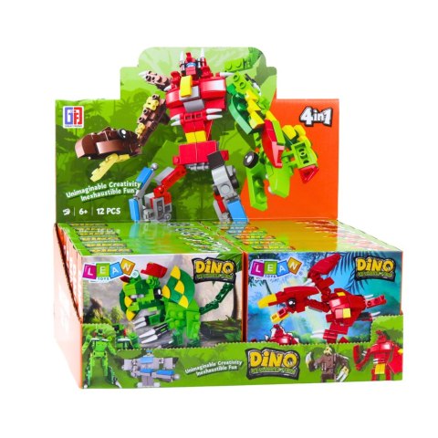 LEAN TOYS Klocki Konstrukcyjne Dinozaur Robot 2w1 50-70 el. Mix LEAN TOYS Klocki Konstrukcyjne Dinozaur Robot 2w1 50-70 el. Mix