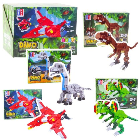 LEAN TOYS Klocki Konstrukcyjne Zestaw Dinozaur Robot 2w1 145-161 el. Mix LEAN TOYS Klocki Konstrukcyjne Zestaw Dinozaur Robot 2w1 145-161 el. Mix