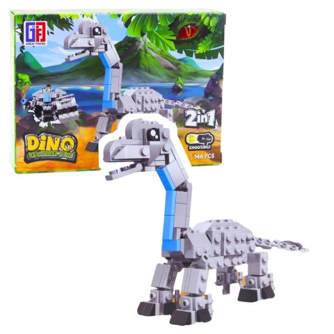 LEAN TOYS Klocki Konstrukcyjne Zestaw Dinozaur Robot 2w1 145-161 el. Mix LEAN TOYS Klocki Konstrukcyjne Zestaw Dinozaur Robot 2w1 145-161 el. Mix