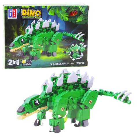 LEAN TOYS Klocki Konstrukcyjne Zestaw Dinozaur Robot 2w1 148-175 el. Mix LEAN TOYS Klocki Konstrukcyjne Zestaw Dinozaur Robot 2w1 148-175 el. Mix