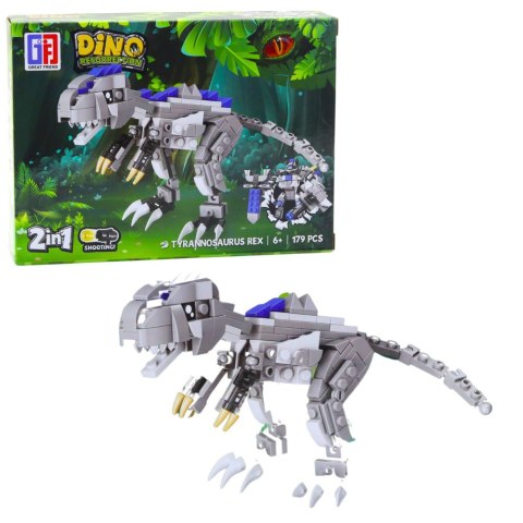 LEAN TOYS Klocki Konstrukcyjne Zestaw Dinozaur Robot 2w1 153-179 el. Mix LEAN TOYS Klocki Konstrukcyjne Zestaw Dinozaur Robot 2w1 153-179 el. Mix