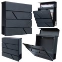 LEAN Toys Duża Skrzynka Pocztowa Na Listy Gazety Antracytowa 37x37x11 cm