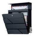 LEAN Toys Duża Skrzynka Pocztowa Na Listy Gazety Antracytowa 37x37x11 cm