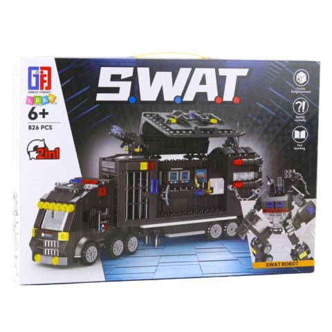 LEAN Toys Klocki Konstrukcyjne 8w1 Pojazd SWAT Policja Robot 826 el. LEAN Toys Klocki Konstrukcyjne 8w1 Pojazd SWAT Policja Robot 826 el.