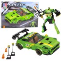 LEAN Toys Klocki Konstrukcyjne Auto Robot 2w1 Żółto-Zielony Napęd 352 el.