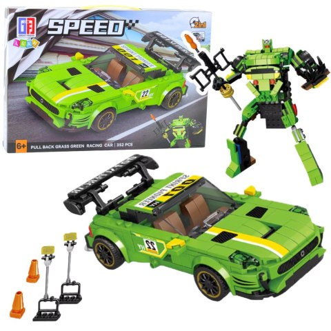 LEAN Toys Klocki Konstrukcyjne Auto Robot 2w1 Żółto-Zielony Napęd 352 el. LEAN Toys Klocki Konstrukcyjne Auto Robot 2w1 Żółto-Zielony Napęd 352 el.