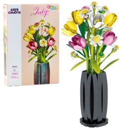 LEAN Toys Klocki Konstrukcyjne Bukiet Tulipany W Wazonie 1250 el.