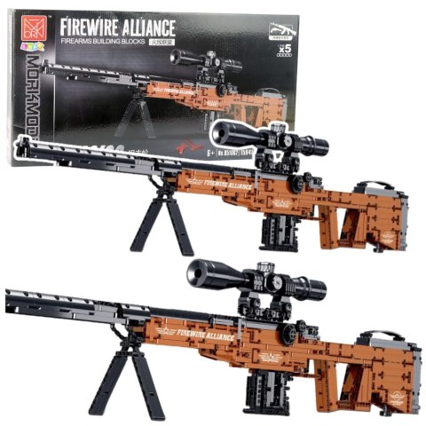 LEAN Toys Klocki Konstrukcyjne Karabin Snajperski AWM Funkcja Strzału 1594 el. LEAN Toys Klocki Konstrukcyjne Karabin Snajperski AWM Funkcja Strzału 1594 el.