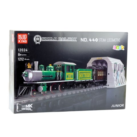 LEAN Toys Klocki Konstrukcyjne Pociąg Parowy Zdalnie Sterowany RC Zielony 1212 el. LEAN Toys Klocki Konstrukcyjne Pociąg Parowy Zdalnie Sterowany RC Zielony 1212 el.
