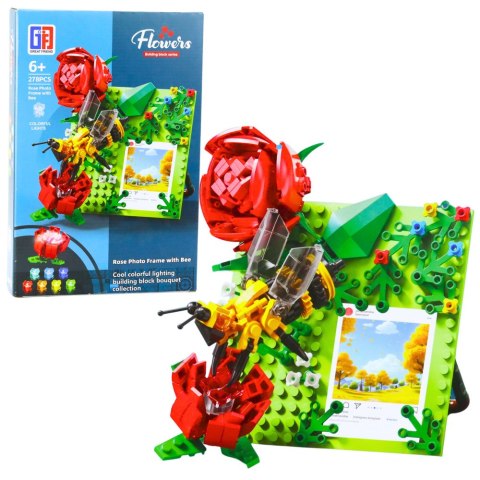 LEAN Toys Klocki Konstrukcyjne Ramka Na Zdjęcie Z Różą I Pszczołą 278 el. LEAN Toys Klocki Konstrukcyjne Ramka Na Zdjęcie Z Różą I Pszczołą 278 el.
