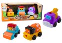 LEAN Toys Zestaw Pojazdów Budowlanych Dla Maluchów Gumowe Miękkie