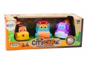 LEAN Toys Zestaw Pojazdów Budowlanych Dla Maluchów Gumowe Miękkie