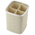 LEAN Organizer Pojemnik Na Pędzle Cztery Przegrody Biały 12 x 9,5cm