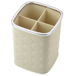 LEAN Organizer Pojemnik Na Pędzle Cztery Przegrody Biały 12 x 9,5cm