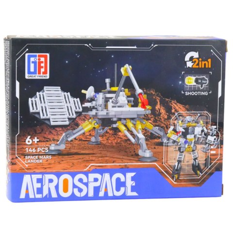 LEAN TOYS Klocki Konstrukcyjne Lądownik Marsjański Robot Kosmiczny 2w1 146 el. LEAN TOYS Klocki Konstrukcyjne Lądownik Marsjański Robot Kosmiczny 2w1 146 el.