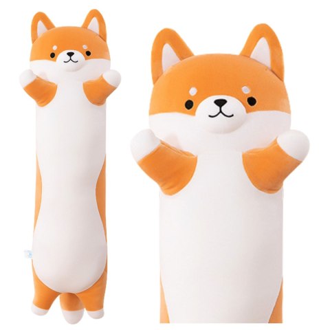 LEAN Toys Pluszowa Maskotka Pies Shiba Poduszka Podłużna Wałek 60cm LEAN Toys Pluszowa Maskotka Pies Shiba Poduszka Podłużna Wałek 60cm