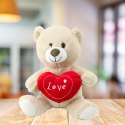 LEAN Toys Pluszowa Maskotka Przytulanka Miś z Sercem Kremowy Beżowy 30cm LEAN Toys Pluszowa Maskotka Przytulanka Miś z Sercem Kremowy Beżowy 30cm