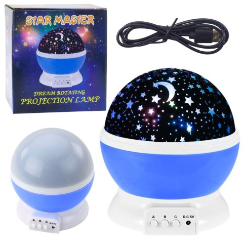 LEAN Toys Projektor Gwiazd Obrotowy 360° LED Lampka Nocna Niebieski LEAN Toys Projektor Gwiazd Obrotowy 360° LED Lampka Nocna Niebieski