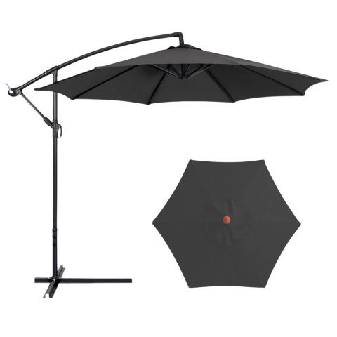 LEAN Parasol Ogrodowy Boczny Z Regulacją Pochyłu Pokrowiec 350 x 250cm Antracyt LEAN Parasol Ogrodowy Boczny Z Regulacją Pochyłu Pokrowiec 350 x 250cm Antracyt